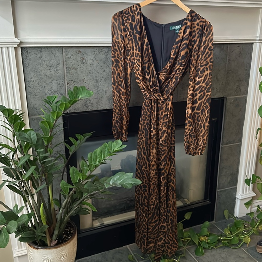 NWOT Ralph Lauren Leopard Dress (lined)